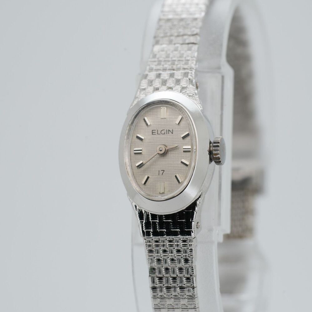 Vintage Elgin 17-Jewel Ladies Mechanical Watch - 16mm Case - Silver Tone Manual